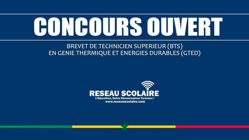 9. CONCOURS 2023 BREVET DE TECHNICIEN SUPERIEUR (BTS) EN GENIE THERMIQUE ET ENERGIES DURABLES (GTED)