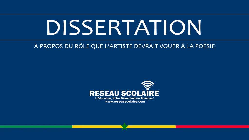 Sujet de dissertation sur le rôle que l'artiste devrait vouer à la poésie