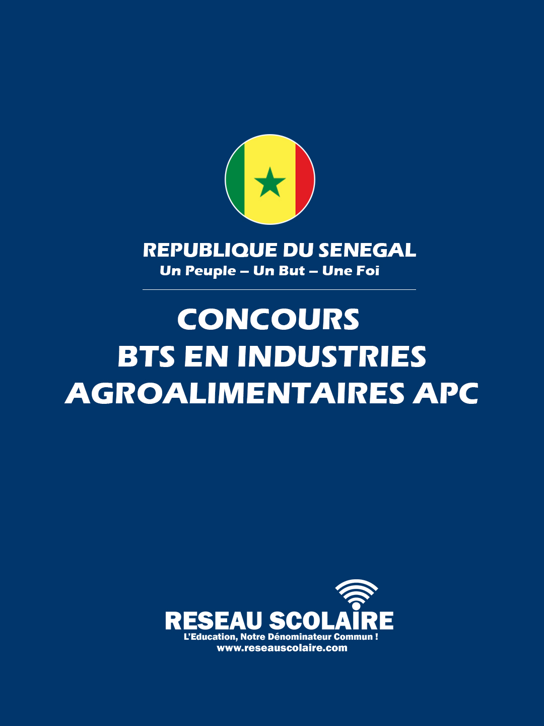 CONCOURS BREVET DE TECHNICIEN SUPERIEUR (BTS) EN INDUSTRIES AGROALIMENTAIRES APC 2024