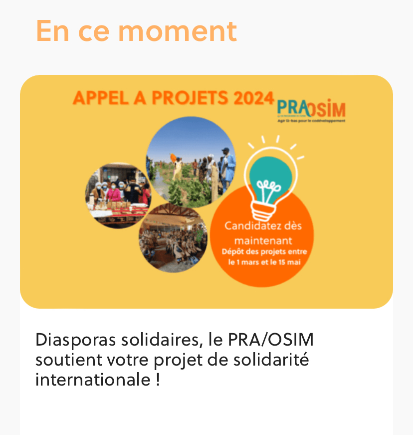 Appel à Projets PRA/OSIM : Soutien aux Initiatives de Solidarité Internationale