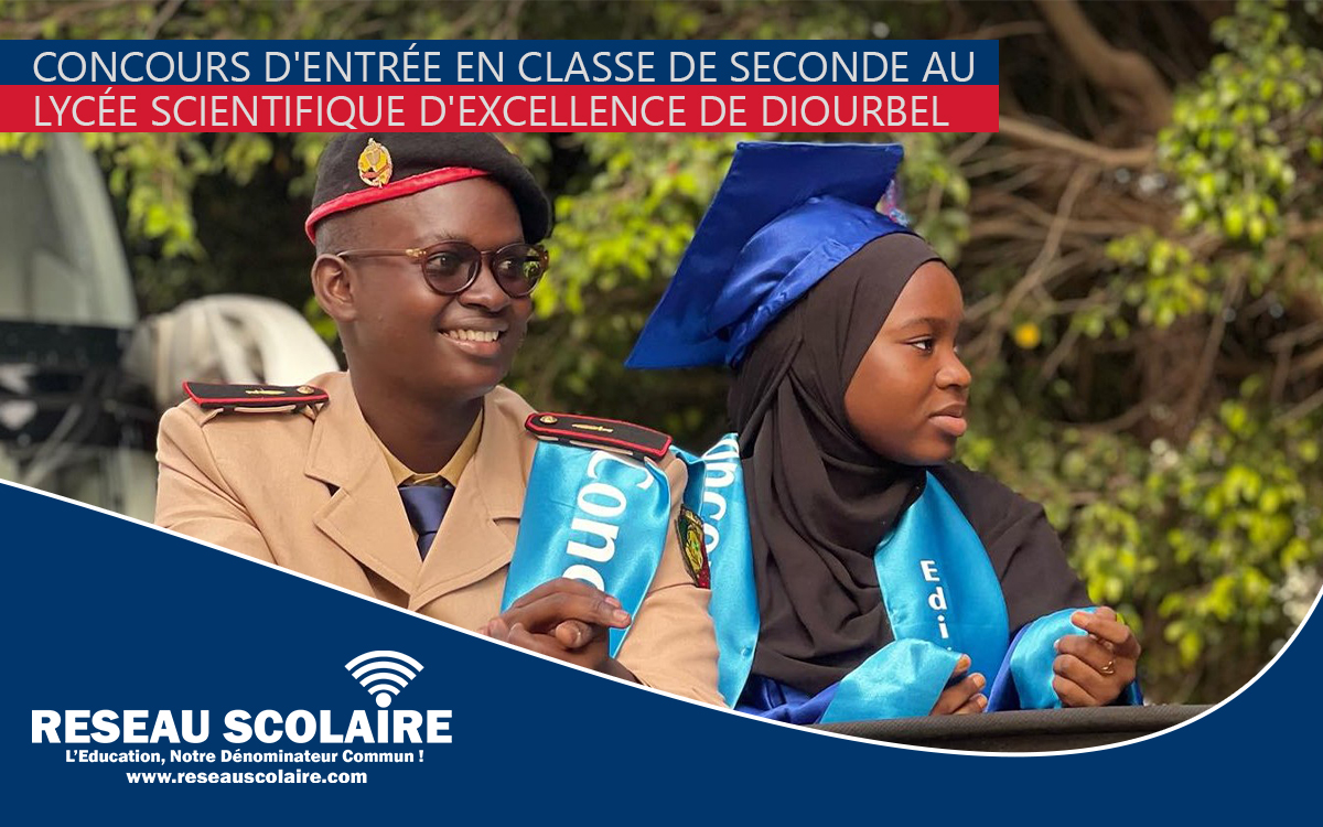 Concours d'entrée au lycée scientifique d'excellence de Diourbel 2025/2026
