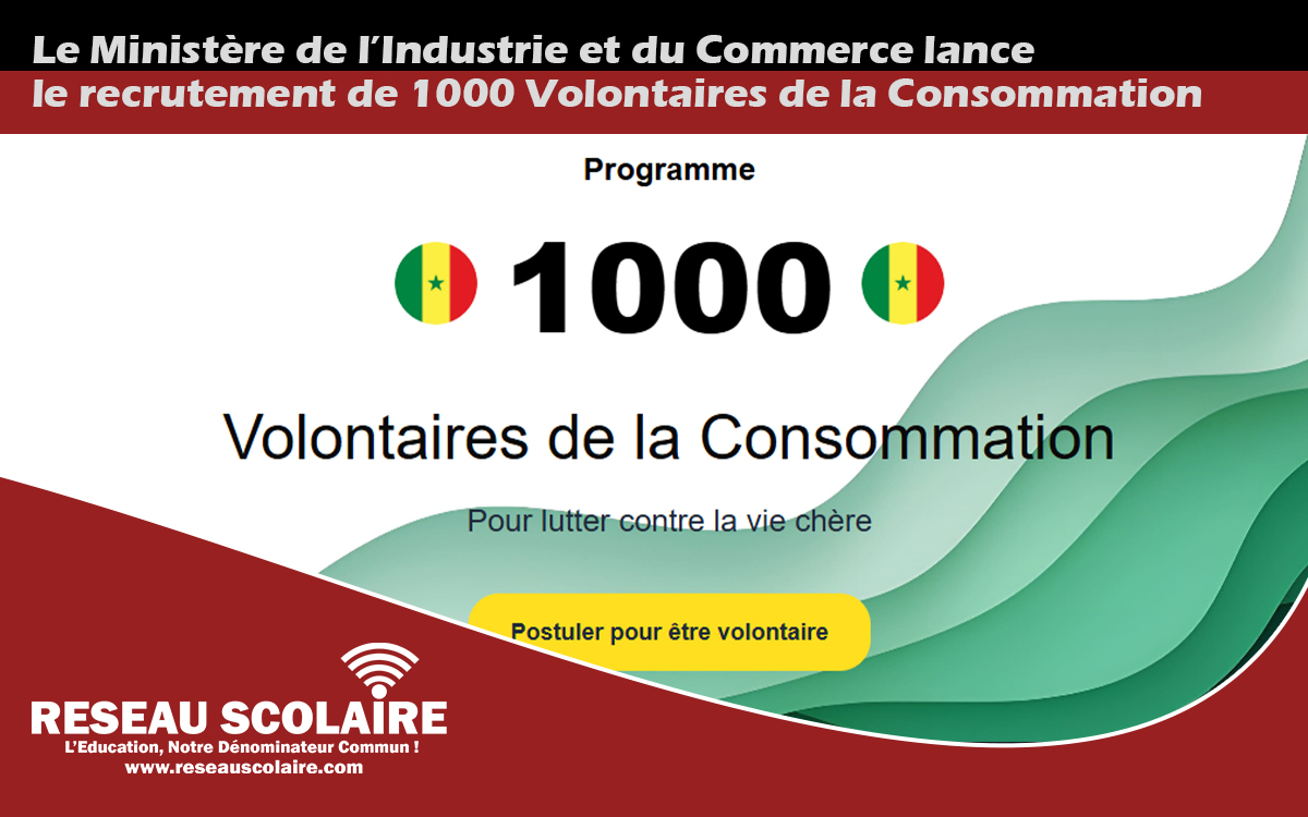 Le Ministère de l’Industrie et du Commerce recrute 1000 Volontaires de la Consommation